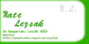 mate lezsak business card
