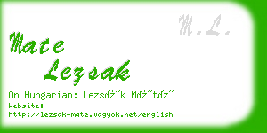 mate lezsak business card